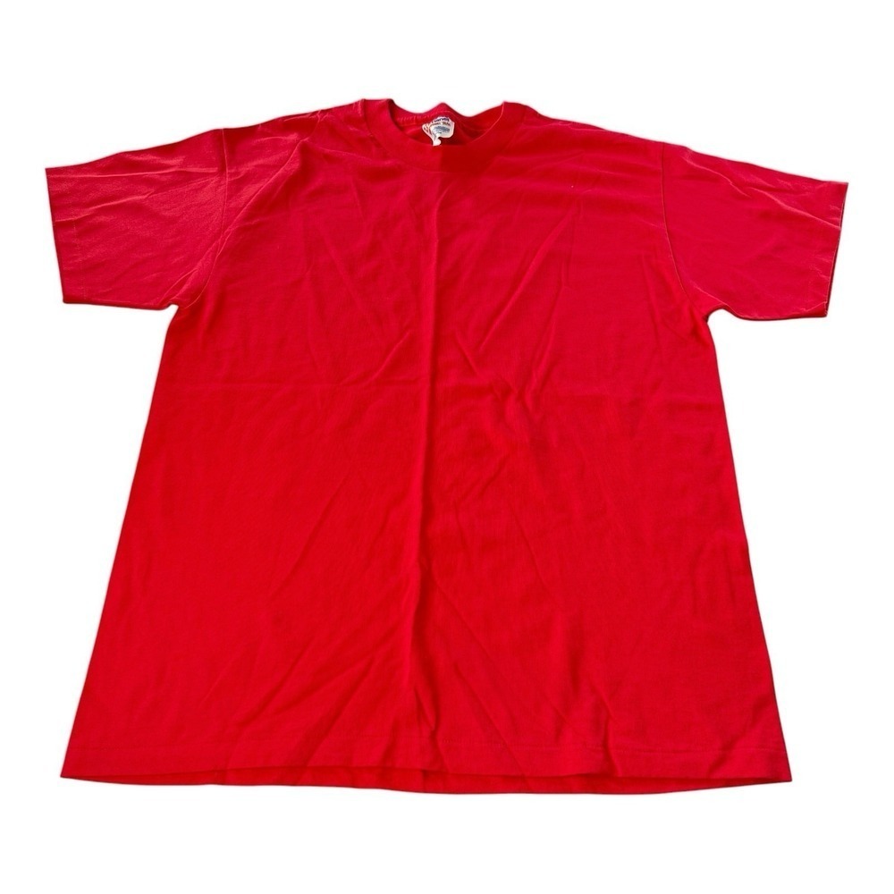 Vintage Hanes Heavyweight 50/50 Blank Red T Shirt Single Stitch USA Large NWOT